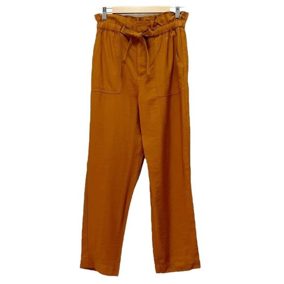 NWT Madewell Dunaway Paperbag Flowy Belted Pants in Copper Penny Size Small NEW - Picture 2 of 13